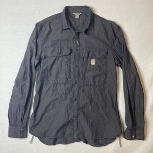 Diesel Industry Shirt XXL Mens Gray Long Sleeve Button Up Hard Labor‎ Sanforized